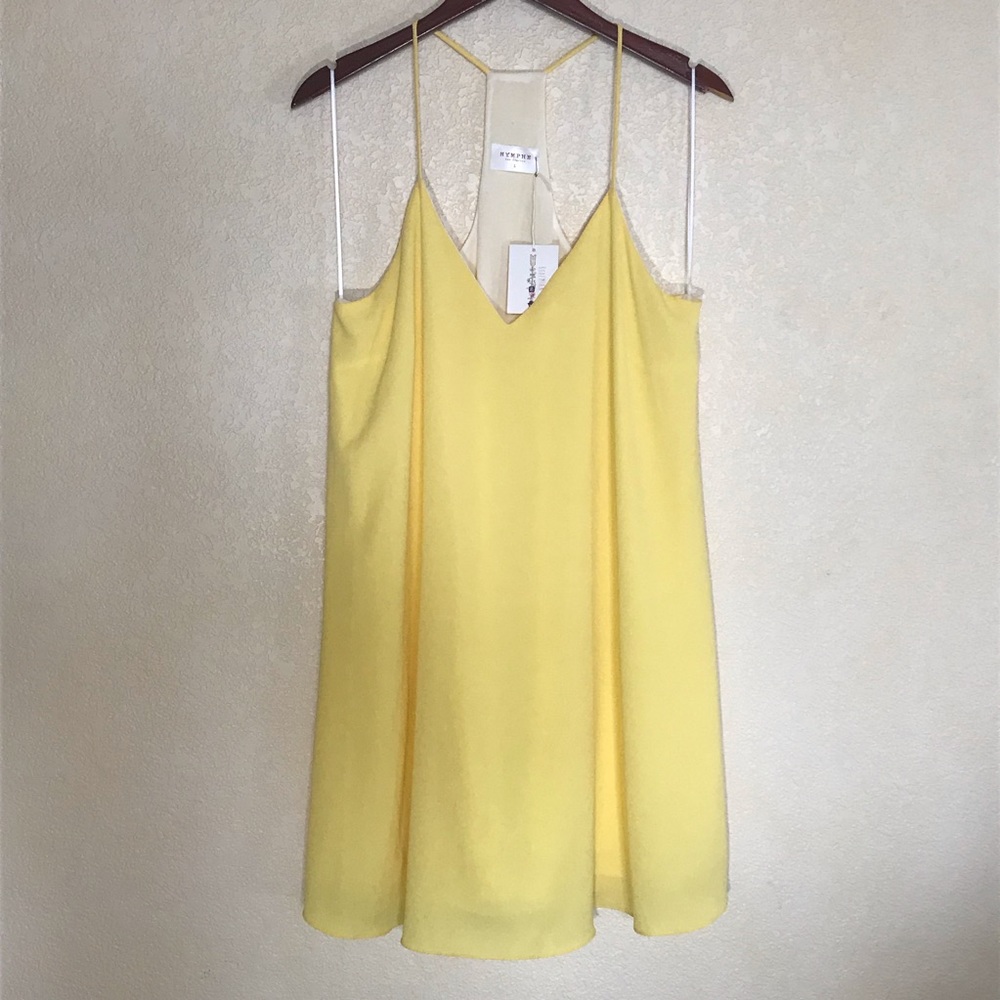 BNWT Nymphe Slip Dress/Yellow Large